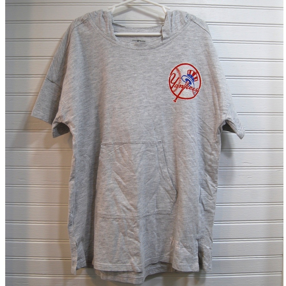 New York Yankees Youth Medium Hoodie Short-sleeve Official MLB Merchandise Gray